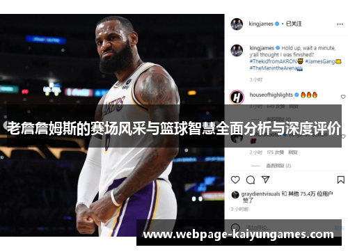 老詹詹姆斯的赛场风采与篮球智慧全面分析与深度评价