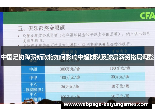 中国足协降薪新政将如何影响中超球队及球员薪资格局调整